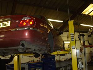 Jaguar S type in for MOT repairs