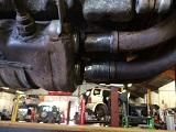 Exhaust system undergoing repairs