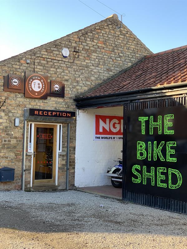 The Bike Shed 01759 307770 Wolds View Garage, Pocklington, York
